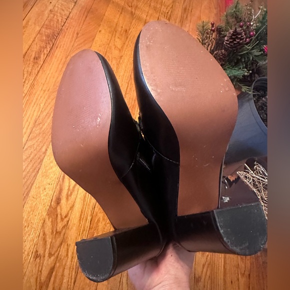 HORSEBIT BUCKLE KNEE HIGH BOOTS GOLD BUCKLE BLOCK HEEL BOOTS FAUX LEATHER VEGAN - Picture 13 of 16